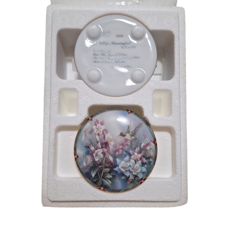 Vtg Ardleigh-Elliott "The Calliope Hummingbird" Music Box Artwork By Lena Liu - Picture 2 of 6